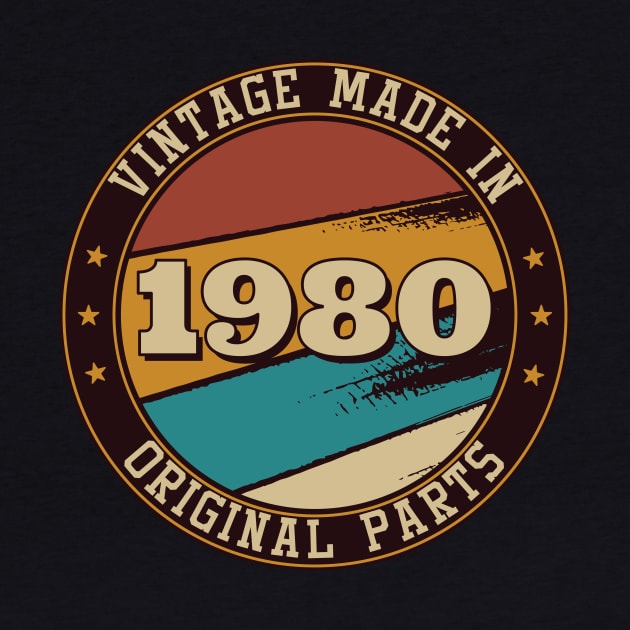 Vintage Made In 1980 40th Birthday Men by Bestseller